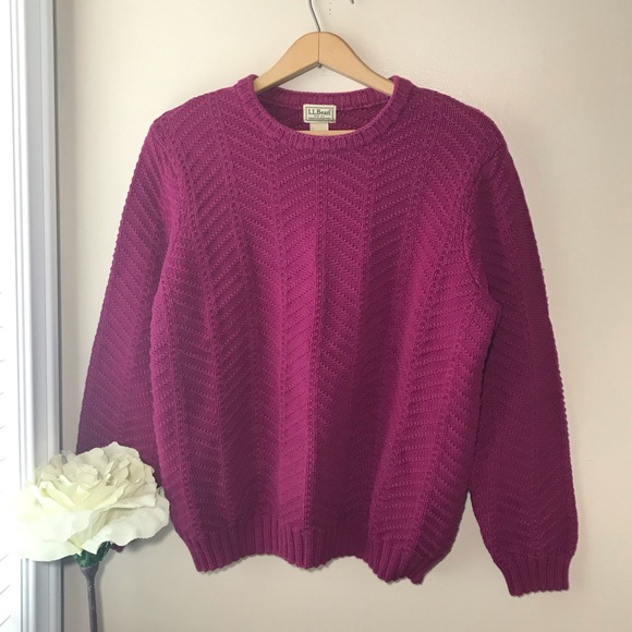 L.L. Bean Sweaters - LL Bean Cable Knit Sweater Pink Size XL Reg